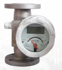 Metal tube float flowmeter with flanged connections and local indicator
