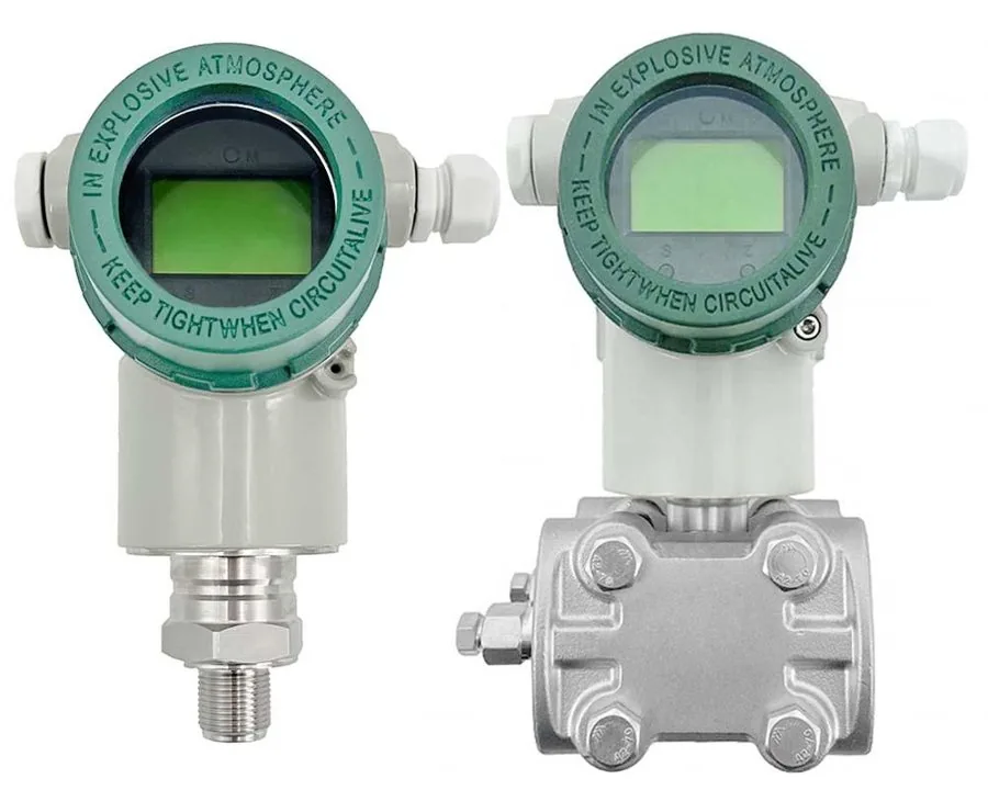 Gauge pressure transmitter and differential pressure transmitter with LCD housings