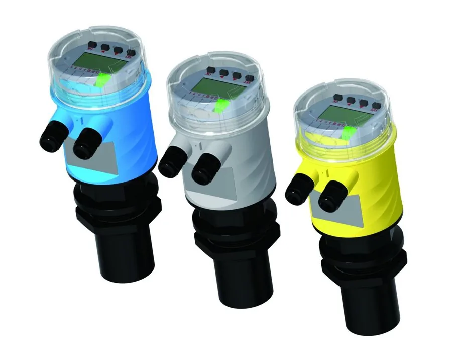Three intelligent ultrasonic level meters with integral LCD displays
